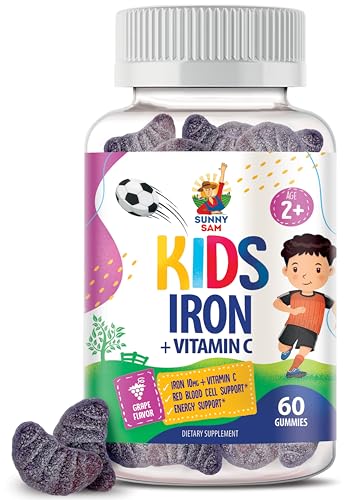 Iron Gummies for Kids & Adults - Iron with Vitamin C Chewable Fruit Gummies for Immune Support and Red Blood Cell Production