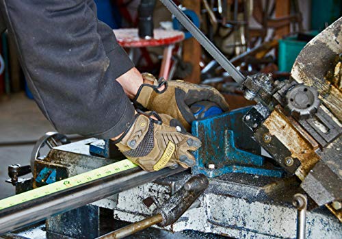Ironclad Command Impact Work Gloves for Touch Screen, Conductive Palm & Fingers, Brown, Medium