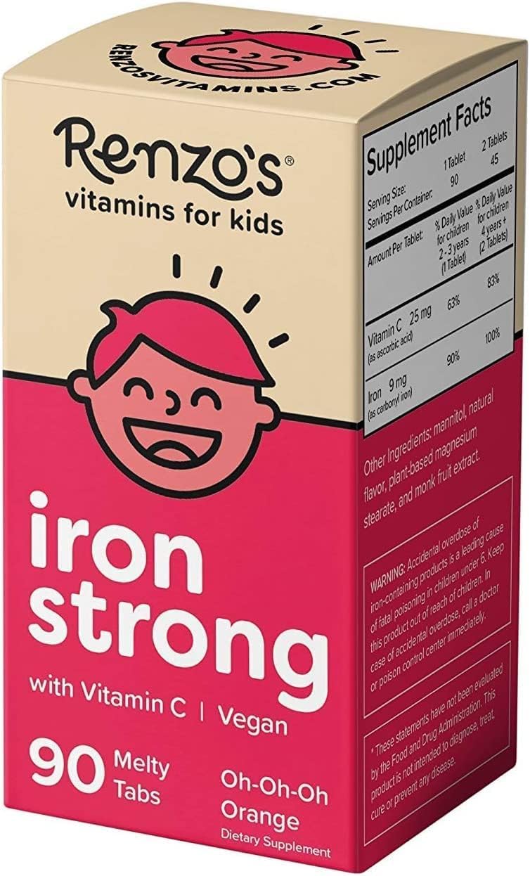 Kid's Iron Supplements - Dissolvable Vegan Iron Supplement with Vitamin C