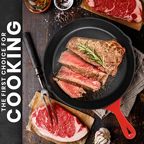 Utopia Kitchen Cast Iron Skillet Set (Red)