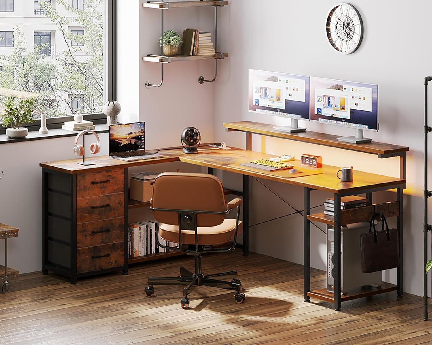 Reversible Corner Gaming Desk for Home Office
