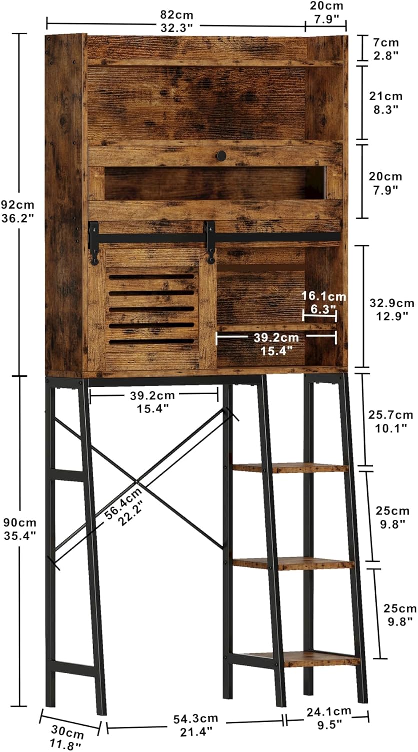 Over The Toilet Storage Bathroom Organizer, Vintage Brown