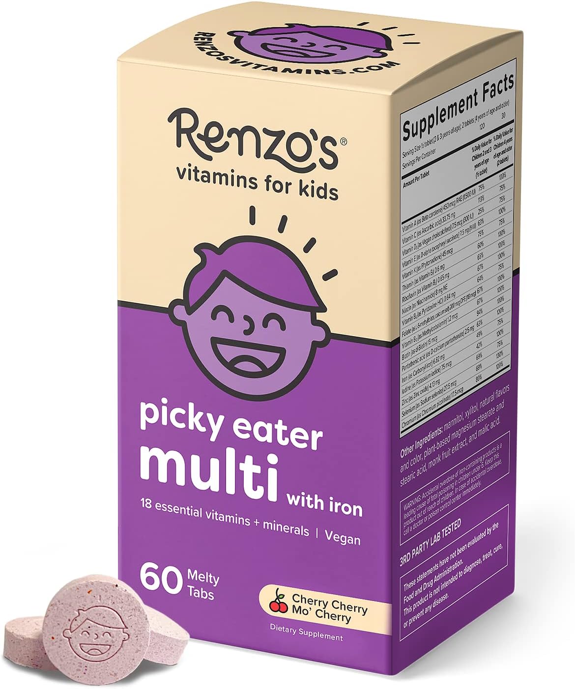 Renzo's Picky Eater Kids Multivitamin with Iron